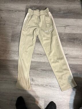 Palm Angels Taupe Track Pants with White Side Stripe